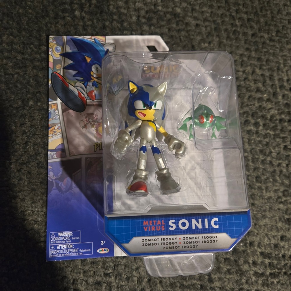 Metal Virus Sonic Action Figure - Silver & Blue